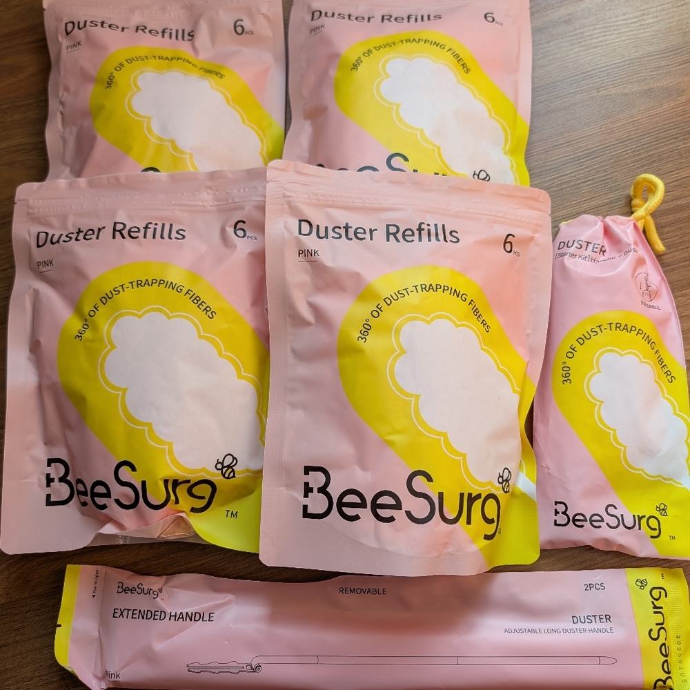 BeeSurg Pink Duster Refills and Handle Set